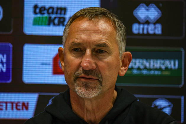 Coach Achim Beierlorzer, head coach of FC Ingolstadt 04, at the postgame press conference following the match between FC Ingolstadt 04 and SV Wehen Wiesbaden on October 11, 2026, DFB regulations prohibit any use of photographs as image sequences and or quasi-video. GER, Soccer, 3. Liga, Matchday 8, FC Ingolstadt 04 vs. SV Wehen Wiesbaden, October 11, 2026, Audi Sportpark Ingolstadt Copyright: xEibner-Pressefoto OliverxSTRISCHx EP-OSH