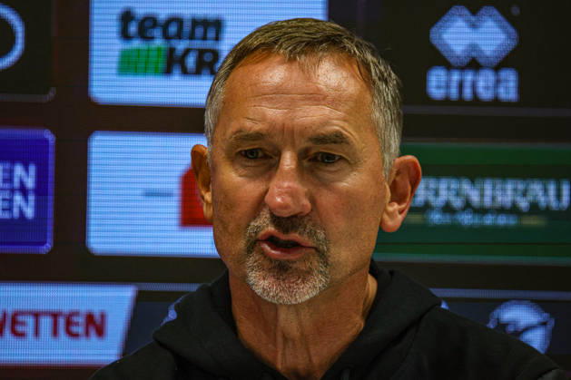 Coach Achim Beierlorzer, head coach of FC Ingolstadt 04, at the postgame press conference following the match between FC Ingolstadt 04 and SV Wehen Wiesbaden on October 11, 2026, DFB regulations prohibit any use of photographs as image sequences and or quasi-video. GER, Soccer, 3. Liga, Matchday 8, FC Ingolstadt 04 vs. SV Wehen Wiesbaden, October 11, 2026, Audi Sportpark Ingolstadt Copyright: xEibner-Pressefoto OliverxSTRISCHx EP-OSH