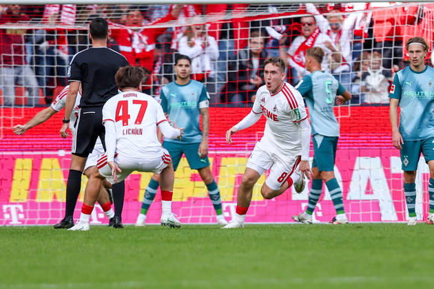 October 11, 2026, xkwix, Soccer, Bundesliga, 1. FC Köln vs. Borussia Mönchengladbach, RheinEnergieSTADION, Matchday 5, 2026–2027 season: Isak Johannesson of 1. FC Köln celebrates the 1–0 goal. DFB regulations prohibit any use of photographs as image sequences and or quasi-video. Photo: xKamilxWilkowskixPressefotoKochx, North Rhine-Westphalia, Germany