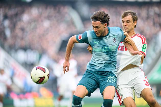 COLOGNE, GERMANY - 11 OCTOBER, 2026: Joe Scally, Borna Sosa - The Bundesliga match 1. FC Koeln vs. Borussia Moenchengladbach at RheinEnergieSTADION. Copyright: xVitaliixKliuievx