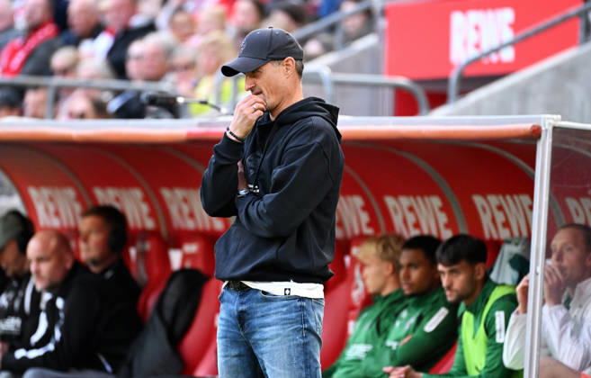 Cologne, Germany, Bundesliga 1, Matchday 5, Rhein Energie Stadium Cologne, 1. FC Köln vs. Borussia Mönchengladbach; Head Coach Alexander Blessin (BMG)
