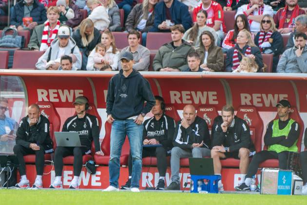 Alexander Blessin, Head Coach, Borussia Mönchengladbach, starting from , , 1. FC Köln vs. Borussia Mönchengladbach, Soccer, 1. Bundesliga, Matchday 5, October 11, 2026. DFB and DFL regulations prohibit any use of photographs as image sequences and or quasi-video. Cologne, North Rhine-Westphalia, Germany Copyright: xkolbert-press MartinxWdziecznyx
