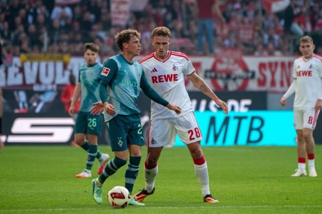 Sebastian Sebulonsen, Defender, 1. FC Köln 28 , , 1. FC Köln vs. Borussia Mönchengladbach, Soccer, 1. Bundesliga, Matchday 5, October 11, 2026. DFB and DFL regulations prohibit any use of photographs as image sequences and or quasi-video. Cologne, North Rhine-Westphalia, Germany Copyright: xkolbert-press MartinxWdziecznyx