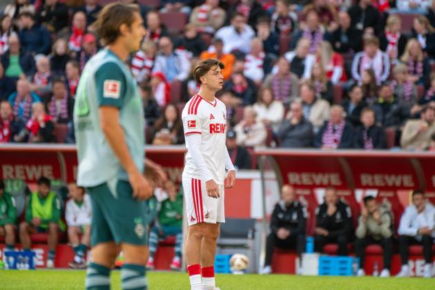 Mikey Moore, Midfielder, 1 FC Cologne 47 , , 1 FC Cologne vs. Borussia Mönchengladbach, Soccer, Bundesliga 1, Matchday 5, October 11, 2026. DFB and DFL regulations prohibit any use of photographs as image sequences and or quasi-video. Cologne, North Rhine-Westphalia, Germany Copyright: xkolbert-press MartinxWdziecznyx