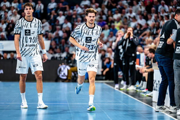 October 11, 2026, xdobgx, Opel HBL Handball, THW Kiel vs. Handball Club Hamburg: Julian Köster (Kiel), 7; Rune Dahmke (Kiel), 23 (Kiel)