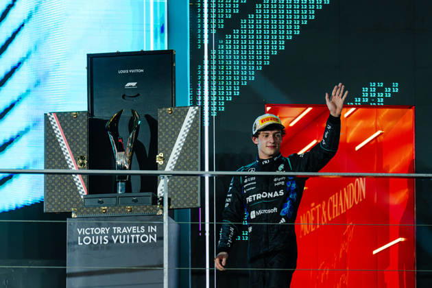 2026 Formula 1 Singapore Grand Prix - Podium ANDREA KIMI ANTONELLI (ITA) of Mercedes-AMG PETRONAS Formula One Team LV Trunk Podium on SUNDAY during the 2026 FORMULA 1 SINGAPORE AIRLINES SINGAPORE GRAND PRIX 2026 at MARINA BAY STREET CIRCUIT SINGAPORE on October 11, 2026. Photo by Tan Jun Da ABACAPRESS.COM Singapore Singapore Copyright: xJunxDaxTan ABACAx