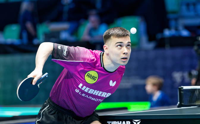Kay Stumper of SV Muelhausen, Germany (photo ms1273) at the 2026 European Table Tennis Championships in Ljubljana LJUBLJANA, SLOVENIA, OCTOBER 11, 2026 Kay Stumper Post SV Muelhausen, Germany (photo ms1273) in action at the European Table Tennis Championships at Stozice Arena, Ljubljana, Slovenia. Photo by Manfred Schillings. Ljubljana, Stozice Arena, Slovenia