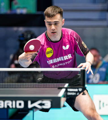 Kay Stumper Post of SV Muelhausen, Germany (photo ms1278) at the 2026 European Table Tennis Championships in Ljubljana LJUBLJANA, SLOVENIA, OCTOBER 11, 2026 Kay Stumper Post SV Muelhausen, Germany (photo ms1278) in action at the European Table Tennis Championships at Stozice Arena, Ljubljana, Slovenia. Photo by Manfred Schillings. Ljubljana, Stozice Arena, Slovenia