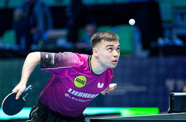 Kay Stumper of SV Muelhausen, Germany (photo ms1275) at the 2026 European Table Tennis Championships in Ljubljana LJUBLJANA, SLOVENIA, OCTOBER 11, 2026 Kay Stumper Post SV Muelhausen, Germany (photo ms1275) in action at the European Table Tennis Championships at Stozice Arena, Ljubljana, Slovenia. Photo by Manfred Schillings. Ljubljana, Stozice Arena, Slovenia