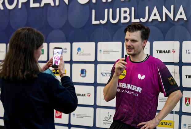 Ricardo Walther ASC Gruenwettersbach, Germany (photo ms1245b) in an interview at the 2026 European Table Tennis Championships in Ljubljana LJUBLJANA, SLOVENIA, OCTOBER 11, 2026 Ricardo Walther of ASC Gruenwettersbach, Germany (photo ms1245b) during an interview at the European Table Tennis Championships at Stozice Arena in Ljubljana, Slovenia. Photo by Manfred Schillings. Ljubljana, Stozice Arena, Slovenia