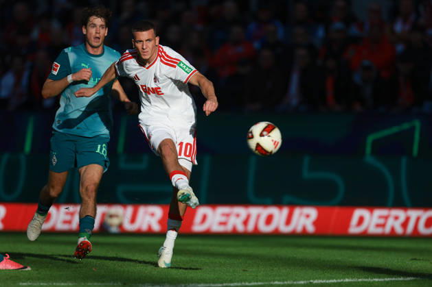1 Bundesliga 26 27 1 FC Cologne vs. Borussia Mönchengladbach on October 11, 2026, at the RheinEnergieSTADION in Cologne; Said El Mala Koeln 10 scores the goal to make it 2–1 MH