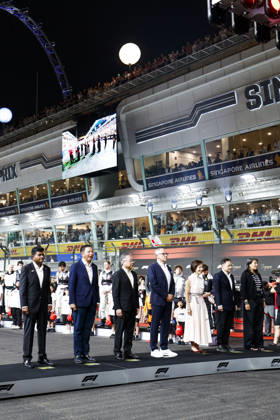F1 - SINGAPORE GRAND PRIX 2026 DOMENICALI Stefano (ita), Chairman and CEO Formula One Group FOG, portrait, FIA representatives during the 2026 Formula 1 Singapore Grand Prix, 17th round of the 2026 Formula One World Championship, WM, Weltmeisterschaft from October 9 to 11, 2026 on the Marina Bay Street Circuit, in Singapore, Singapore - SingaporeSingapore Copyright: xDPPIx