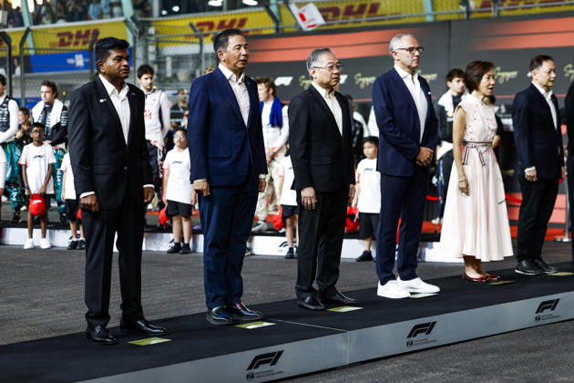 F1 - SINGAPORE GRAND PRIX 2026 DOMENICALI Stefano (ita), Chairman and CEO Formula One Group FOG, portrait, FIA representatives during the 2026 Formula 1 Singapore Grand Prix, 17th round of the 2026 Formula One World Championship, WM, Weltmeisterschaft from October 9 to 11, 2026 on the Marina Bay Street Circuit, in Singapore, Singapore - SingaporeSingapore Copyright: xDPPIx