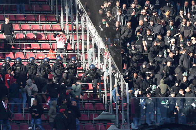Police must separate fans during the Bundesliga match between 1. FC Köln and Borussia Mönchengladbach, RheinEnergieStadion on October 11, 2026, in Cologne, Germany. Photo by Ralf Treese, DeFodi Images. Police arrive during the Bundesliga match between 1. FC Köln and Borussia Mönchengladbach at RheinEnergieStadion on October 11, 2026 in Cologne, Germany. Photo by Ralf Treese, DeFodi Images. DFB and DFL regulations prohibit any use of photographs as image sequences and or quasi-video. Photo by Ralf Treese, DeFodi Images.