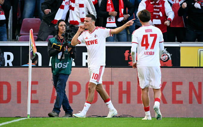 Cologne, Germany, Bundesliga 1, Matchday 5, Rhein Energie Stadium Cologne, 1. FC Köln vs. Borussia Mönchengladbach; Said El Mala celebrates after scoring; Celebration, Joy, Action