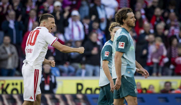 Cologne, Germany, Oct. 11, 2026 Goal celebration: Said El Mala (Cologne), Joe Scally (BMG) 1 FC Cologne vs. Borussia Mönchengladbach, Oct. 10, 2026
