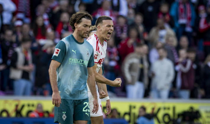 Cologne, Germany, Oct. 11, 2026 Goal celebration: Said El Mala (Cologne), Joe Scally (BMG) 1 FC Cologne vs. Borussia Mönchengladbach, Oct. 10, 2026