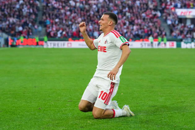 October 11, 2026, xydrx, Men s, Soccer, Bundesliga 1, 1. FC Köln vs. Borussia Mönchengladbach, 2026–2027 season, RheinEnergieSTADION: Celebrations after the goal that made it 2–1 for 1. FC Köln, scored by Said El Mala (1. FC Köln, No. 10) alongside Sebastian Sebulonsen (1. FC Köln, No. 28). DFB regulations prohibit any use of photographs as image sequences and or quasi-video. Copyright: HMBxMedia YannisxDreimann