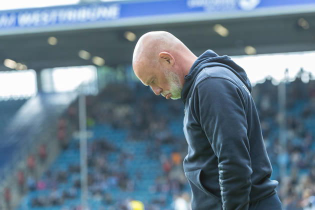VfL Bochum coach Uwe Roesler looks dejected during the 2. Bundesliga match between VfL Bochum and Arminia Bielefeld at the Ruhrstadion on October 11, 2026, in Bochum, Germany. Photo by Mario Hommes, DeFodi Images. VfL Bochum coach Uwe Roesler looks dejected during the 2nd Bundesliga match between VfL Bochum and Arminia Bielefeld at Vonovia Ruhrstadion on October 11, 2026 in Bochum, Germany. Photo by Mario Hommes, DeFodi Images. DFB and DFL regulations prohibit any use of photographs as image sequences and or quasi-video. Photo by Mario Hommes, DeFodi Images.