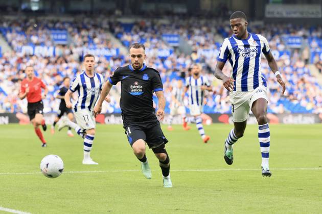 ESP LaLiga EA Sports Real Sociedad RC Deportivo La Coruna David Mella of RC Deportivo during the LaLiga EA Sports match between Real Sociedad and RC Deportivo played at Anoeta Stadium in Gipuzkoa on October 11, 2026, in Spain. Spanish Soccer Copyright: xAgenciaxLOFx