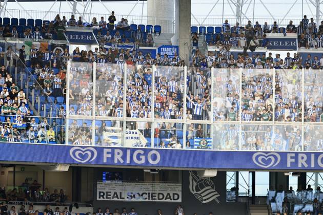 ESP LaLiga EA Sports Real Sociedad RC vs. Deportivo La Coruna: Deportivo fans during the LaLiga EA Sports match between Real Sociedad RC and Deportivo La Coruna, played at Anoeta Stadium in Gipuzkoa on October 11, 2026, in Spain. Spanish Soccer Copyright: xAgenciaxLOFx