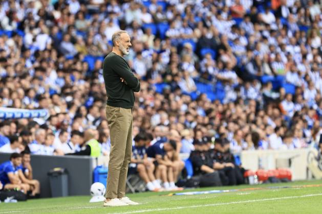ESP LaLiga EA Sports Real Sociedad RC Deportivo La Coruna Pellegrino Matarazzo of Real Sociedad during the LaLiga EA Sports match between Real Sociedad RC and Deportivo, played at Anoeta Stadium in Gipuzkoa on October 11, 2026, in Spain. Spanish Soccer Copyright: xAgenciaxLOFx