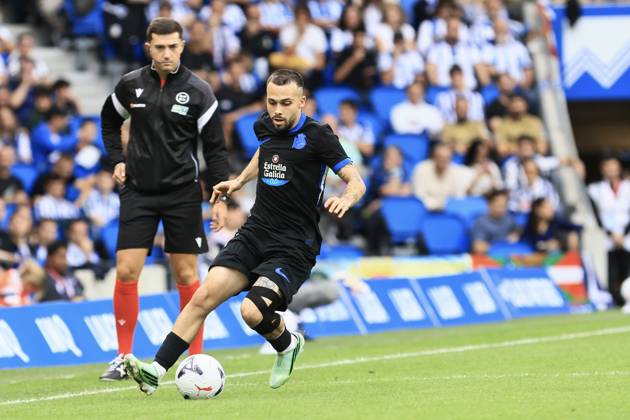 ESP LaLiga EA Sports Real Sociedad RC Deportivo La Coruna David Mella of RC Deportivo during the LaLiga EA Sports match between Real Sociedad and RC Deportivo played at Anoeta Stadium in Gipuzkoa on October 11, 2026, in Spain. Spanish Soccer Copyright: xAgenciaxLOFx
