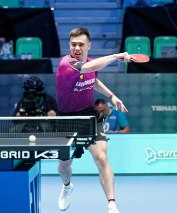 Kay Stumper of SV Muelhausen, Germany (photo ms1291b) at the 2026 European Table Tennis Championships in Ljubljana LJUBLJANA, SLOVENIA, OCTOBER 11, 2026 Kay Stumper Post SV Muelhausen, Germany (photo ms1291b) in action at the European Table Tennis Championships at Stozice Arena, Ljubljana, Slovenia. Photo by Manfred Schillings. Ljubljana, Stozice Arena, Slovenia