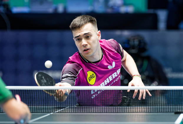 Kay Stumper of SV Muelhausen, Germany (photo ms1295b) at the 2026 European Table Tennis Championships in Ljubljana, LJUBLJANA, SLOVENIA, OCTOBER 11, 2026 Kay Stumper Post SV Muelhausen, Germany (photo ms1295b) in action at the European Table Tennis Championships at Stozice Arena, Ljubljana, Slovenia. Photo by Manfred Schillings. Ljubljana, Stozice Arena, Slovenia