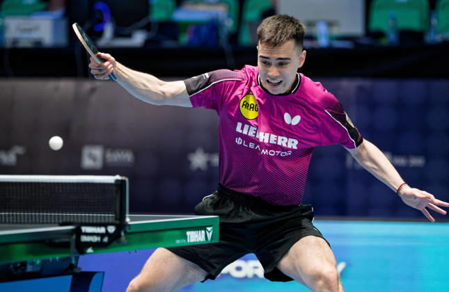 Kay Stumper of SV Muelhausen, Germany (photo ms1296b) at the 2026 European Table Tennis Championships in Ljubljana LJUBLJANA, SLOVENIA, OCTOBER 11, 2026 Kay Stumper Post SV Muelhausen, Germany (photo ms1296b) in action at the European Table Tennis Championships at Stozice Arena, Ljubljana, Slovenia. Photo by Manfred Schillings. Ljubljana, Stozice Arena, Slovenia