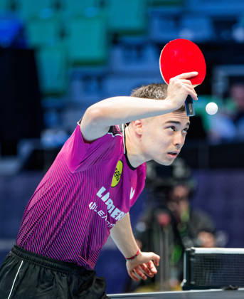 Kay Stumper of SV Muelhausen, Germany (photo ms1298b) at the 2026 European Table Tennis Championships in Ljubljana LJUBLJANA, SLOVENIA, OCTOBER 11, 2026 Kay Stumper Post SV Muelhausen, Germany (photo ms1298b) in action at the European Table Tennis Championships at Stozice Arena, Ljubljana, Slovenia. Photo by Manfred Schillings. Ljubljana, Stozice Arena, Slovenia