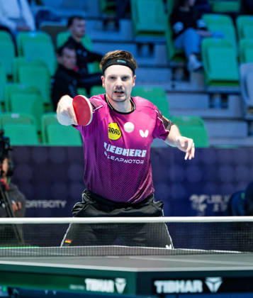 Ricardo Walther ASC Gruenwettersbach, Germany (photo ms1232b) at the 2026 European Table Tennis Championships in Ljubljana LJUBLJANA, SLOVENIA, OCTOBER 11, 2026 Ricardo Walther of ASC Gruenwettersbach, Germany (photo ms1232b) in action at the European Table Tennis Championships at Stozice Arena in Ljubljana, Slovenia. Photo by Manfred Schillings. Ljubljana, Stozice Arena, Slovenia