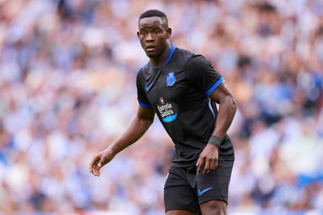 October 11, 2026, San Sebastian, Guipuzcoa, Spain: Bil Nsongo of RC Deportivo de A Coruna looks on during the LaLiga EA Sports match between Real Sociedad and RC Deportivo de A Coruna at Anoeta on October 11, 2026, in San Sebastian, Spain. Real Sociedad V RC Deportivo De La Coruna - La Liga EA Sports - ZUMAa181 20261011_zaa_a181_130 Copyright: xRicardoxLarreinax