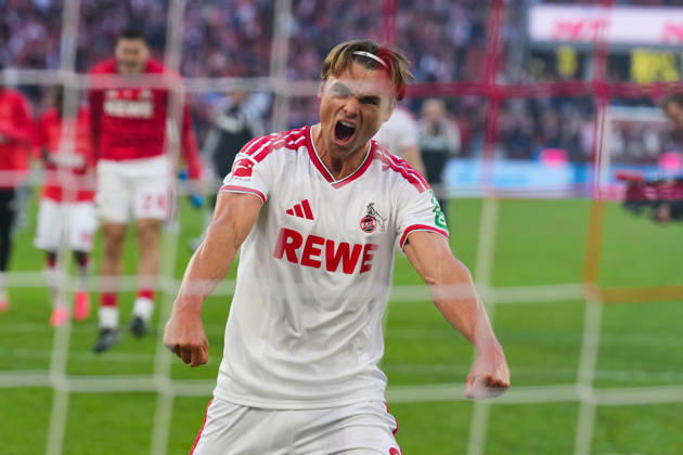 October 11, 2026, xydrx, Men s, Soccer, Bundesliga 1, 1. FC Köln vs. Borussia Mönchengladbach, 2026–2027 season, RheinEnergieSTADION: Joel Schmied of 1. FC Köln celebrates the victory. DFB regulations prohibit any use of photographs as image sequences and or quasi-video. Copyright: HMBxMedia YannisxDreimann