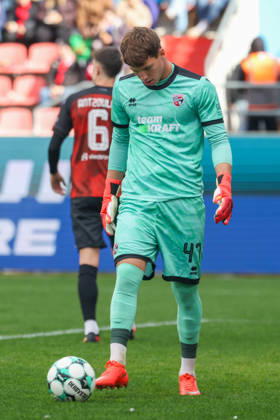Ingolstadt, Germany, October 11, 2026; 3rd League 2026–2027, Matchday 8: FC Ingolstadt 04 vs. SV Wehen Wiesbaden. Pictured: Goalkeeper David Klein (FCI). DFB and DFL regulations prohibit any use of photographs as image sequences and or quasi-video. Copyright: xFotostandx xSchäferx