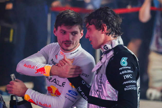 Max Verstappen wins 2026 Formula 1 Singapore Grand Prix SINGAPORE - OCT 11: Red Bull Racing s driver Max Verstappen and Mercedes s driver Mercedes driver Kimi Antonelli shake hands after winning the Formula 1 Singapore Grand Prix at the Marina Bay Street Circuit in Singapore on October 11, 2026. Daniel Ceng Anadolu Singapore Singapore. Editorial use only. Please get in touch for any other usage.  Copyright: x2026xAnadoluxDanielxCengx