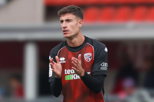 Ingolstadt, Germany, October 11, 2026, 3rd League 2026–2027, Matchday 8: FC Ingolstadt 04 vs. SV Wehen Wiesbaden. Pictured: Georgios Antzooulas of FCI gesturing on the field. DFB and DFL regulations prohibit any use of photographs as image sequences and or quasi-video. Copyright: xFotostandx xSchäferx