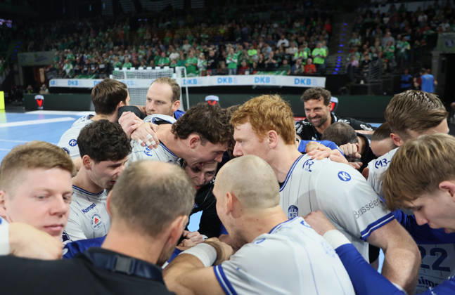 GER HBL Season 2026–2027: FÜCHSE Berlin vs. TBV Lemgo, October 11, 2026, MAX SCHMELING HALLE, Berlin, pre-game ceremony, Team TBV Lemgo Lippe