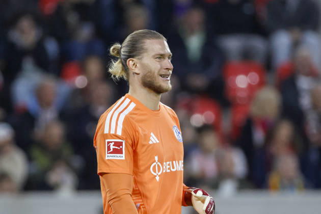 Loris Karius, FC Schalke 01, facial expressions, emotion, Germany, soccer, Bundesliga 1, Matchday 5, 2026–2027, SC Freiburg vs. FC Schalke 04, October 11, 2026, Freiburg im Breisgau, Europa-Park Stadium, Germany Copyright: xGrantxHubbsx