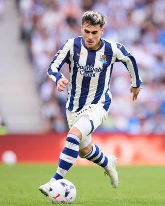 October 11, 2026, San Sebastian, Guipuzcoa, Spain: Ander Barrenetxea of Real Sociedad in action during the LaLiga EA Sports match between Real Sociedad and RC Deportivo de A Coruna at Anoeta on October 11, 2026, in San Sebastian, Spain. Real Sociedad V RC Deportivo De La Coruna - La Liga EA Sports - ZUMAa181 20261011_zaa_a181_171 Copyright: xRicardoxLarreinax