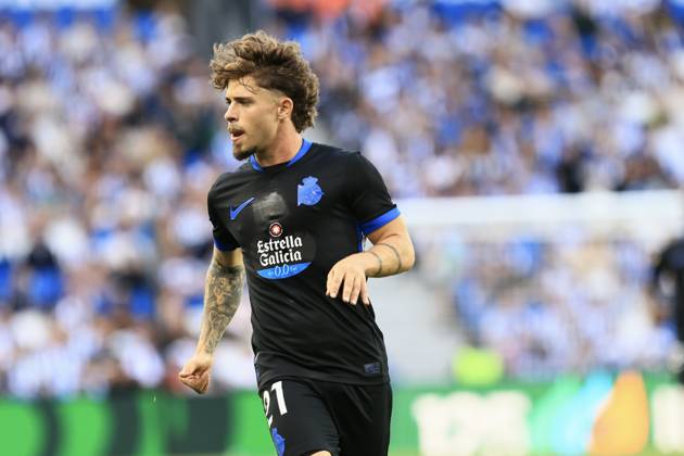 ESP LaLiga EA Sports Real Sociedad RC Deportivo La Coruna Mario Soriano of RC Deportivo during the LaLiga EA Sports match between Real Sociedad and RC Deportivo played at Anoeta Stadium in Gipuzkoa on October 11, 2026, in Spain. Spanish Soccer Copyright: xAgenciaxLOFx