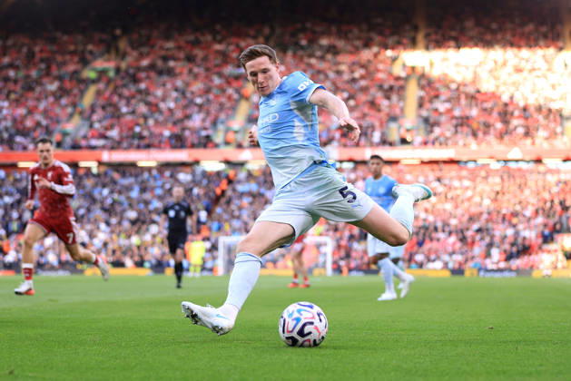 Liverpool gegen Manchester City, 11. Oktober 2026, Premier League, Liverpool gegen Manchester City, Elliot Anderson von Manchester City, Foto: Simon Stacpoole, Abseits, Liverpool, Großbritannien Copyright: xSimonxStacpoolexOffside