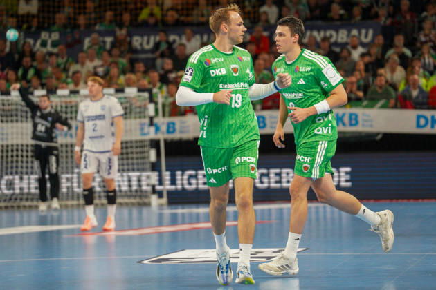 Pictured: Mathias Gidsel of Fuechse Berlin, 19, goal, score, celebration, goal celebration, joy, enthusiasm, celebrating, cheering, October 11, 2026, Fuechse Berlin vs. TVB Lemgo Lippe, HBL, Handball Bundesliga, 2026–27 season, Max Schmeling Halle Copyright: HMBxMedia xPascalxSpanehl