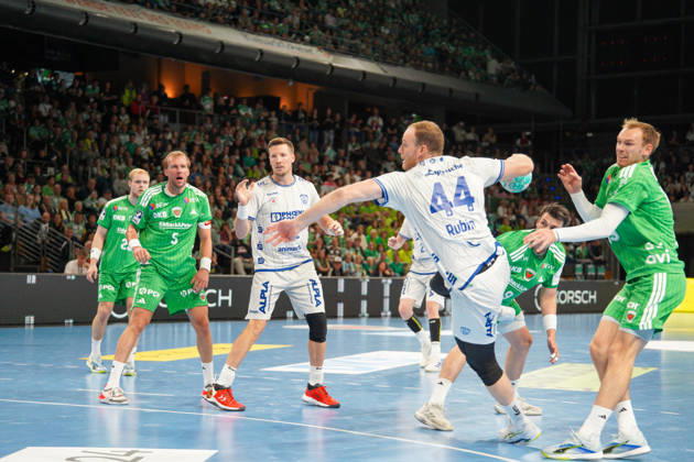 Pictured: a shot on goal by Lenny Rubin of TBV Lemgo Lippe, 44 11 10 2026, Fuechse Berlin vs. TBV Lemgo Lippe, HBL, Handball Bundesliga, 2026–27 season, Max Schmeling Halle Copyright: HMBxMedia xPascalxSpanehl