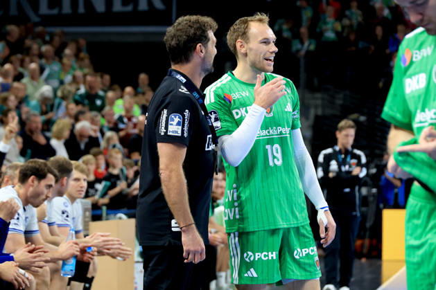 October 11, 2026, GER Germany, Handball, 1st Bundesliga, August 27, 2026, 2026–2027 season, Berlin, Fuechse Berlin vs. TBV Lemgo Lippe, Mathias Gidsel, Fuechse Berlin 19, Coach Florian Kehrmann, Lemgo, nordphoto GmbH, Engler, Berlin, Max Schmeling Hall, Berlin, Germany Copyright: xNordphotox xEnglerx