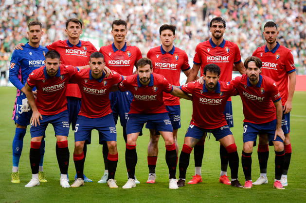 ESP LaLiga EA Sports Real Betis vs. CA Osasuna: Osasuna s lineup during the LaLiga EA Sports match between Real Betis and CA Osasuna, played at Benito Villamarín Stadium in Seville on October 11, 2026, in Spain. Spanish Soccer Copyright: xAgenciaxLOFx