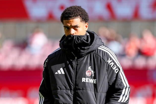 October 11, 2026, xkwix, Soccer, Bundesliga, 1. FC Köln vs. Borussia Mönchengladbach, RheinEnergieSTADION, Matchday 5, 2026–2027 Season, Jahmai Simpson Pusey, 1. FC Köln, 22, wearing a thick jacket before the game. DFB regulations prohibit any use of photographs as image sequences and or quasi-video. Photo: xKamilxWilkowskixPressefotoKochx, North Rhine-Westphalia, Germany