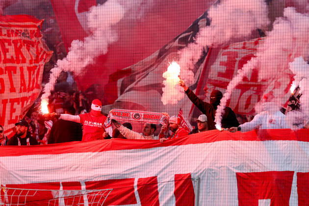October 11, 2026, xkwix, Soccer, Bundesliga, 1. FC Köln vs. Borussia Mönchengladbach, RheinEnergieSTADION, Matchday 5, 2026–2027 Season Pyrotechnics in the home section of the stadium DFB regulations prohibit the use of photographs as image sequences and or quasi-video Photo: xKamilxWilkowskixPressefotoKochx North Rhine-Westphalia, Germany