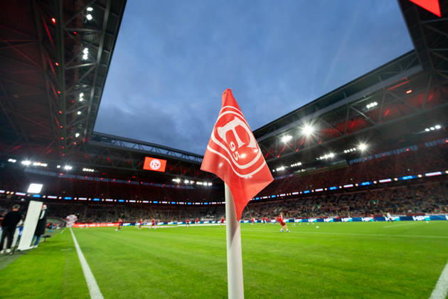 Germany 3rd Division 2026–2027: Fortuna Düsseldorf vs. SC Verl, Matchday 8, October 12, 2026, Merkur Spiel Arena, North Rhine-Westphalia Stadium, General View, Overview, Corner Flag Copyright: xCelinaxLeiersx