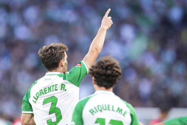 October 11, 2026, Sevilla, Sevilla, Spain: Diego Llorente of Real Betis Balompie celebrates a goal during the Spanish league, LaLiga EA Sports, football match played between Real Betis and CA Osasuna at La Cartuja stadium on October 11, 2026, in Sevilla, Spain. Real Betis V CA Osasuna - LaLiga EA Sports - ZUMAa181 20261011_zaa_a181_279 Copyright: xJoaquinxCorcherox